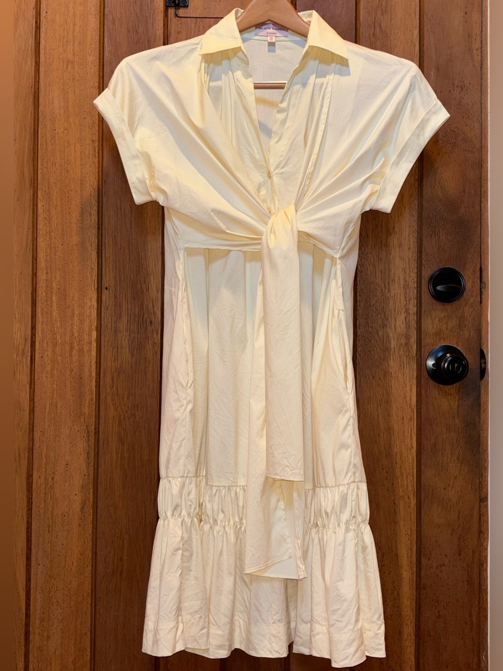 Black Label by Chico’s Cream Tie-Front Dress